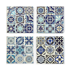 Harlow Ceramic Blue Coasters - Set of 4