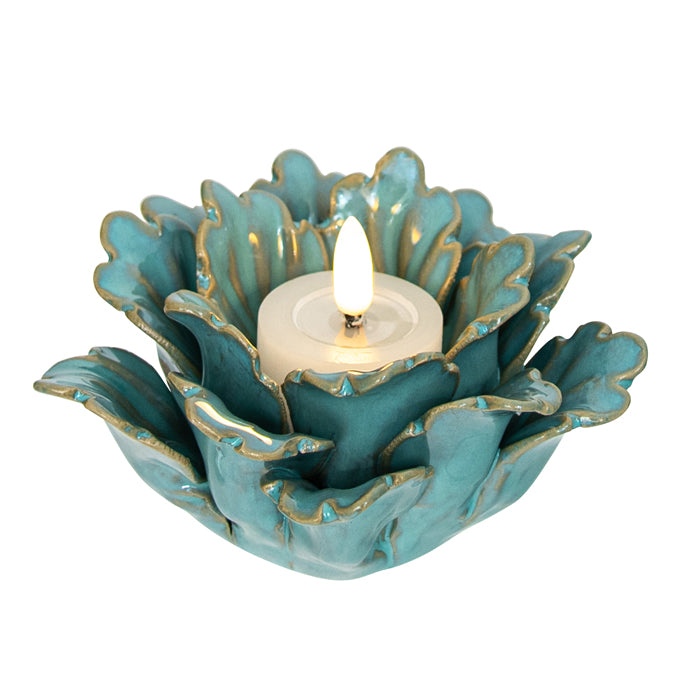 Spring Ceramic Candle Holder - Turquoise