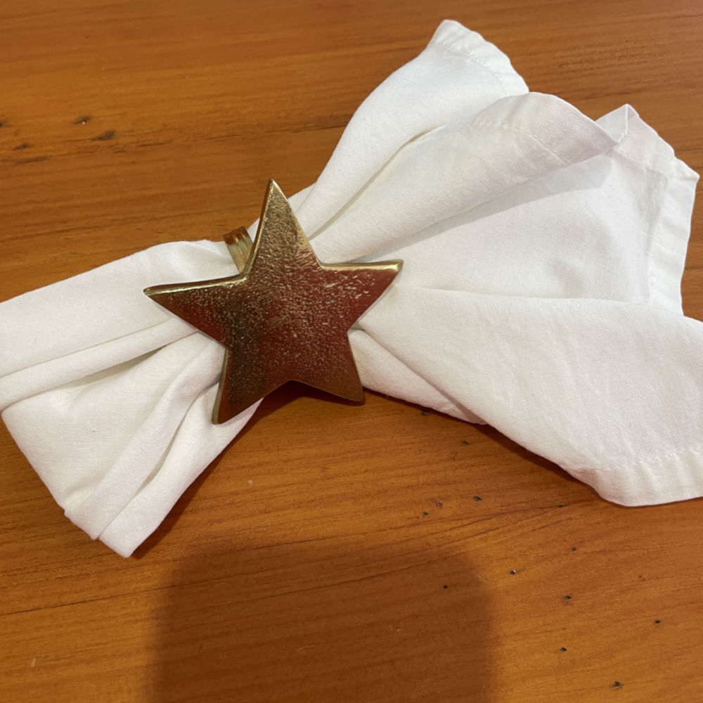 Star Gold Napkin Ring Holder - Set of 4