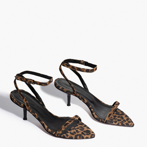 Leona Heel - Leopard Suede