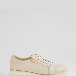 Eammes Milk Leather Lace Up Flats