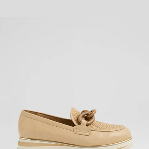 Eggey Raffia Loafers - Camel Natural