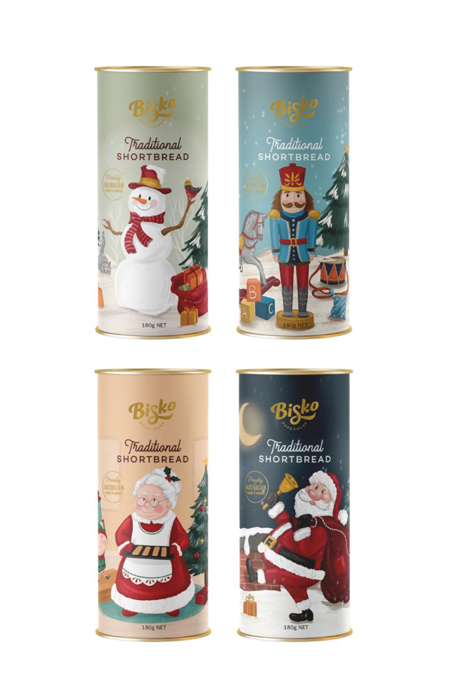 Bisko Xmas Shortbread Tube 180g