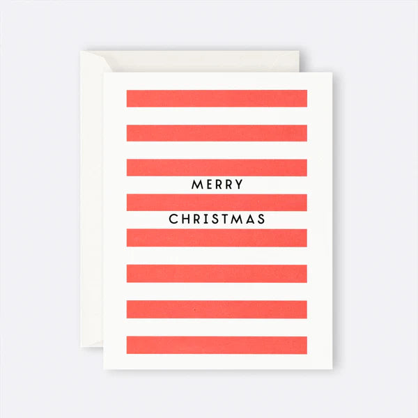 Card - Merry Christmas Red Stripe