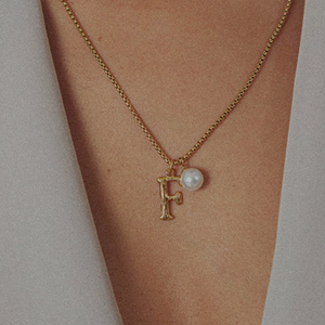 Pearl Letter F Necklace