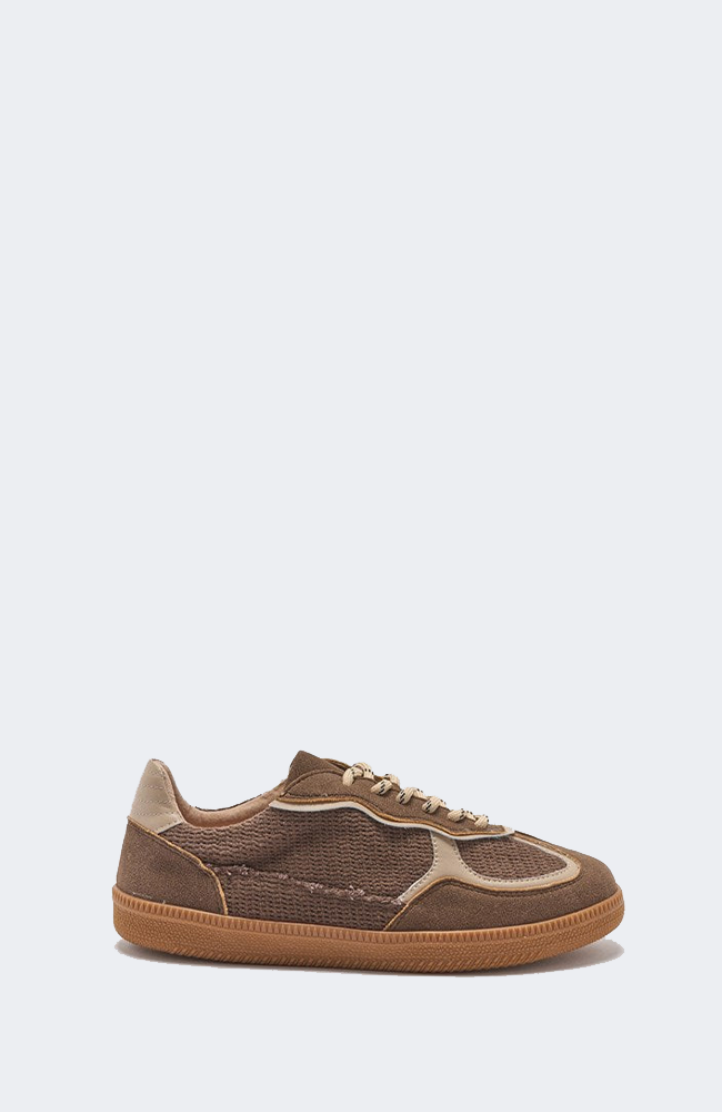 Fallon Sneaker - Chocolate Raffia