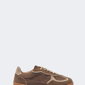 Fallon Sneaker - Chocolate Raffia