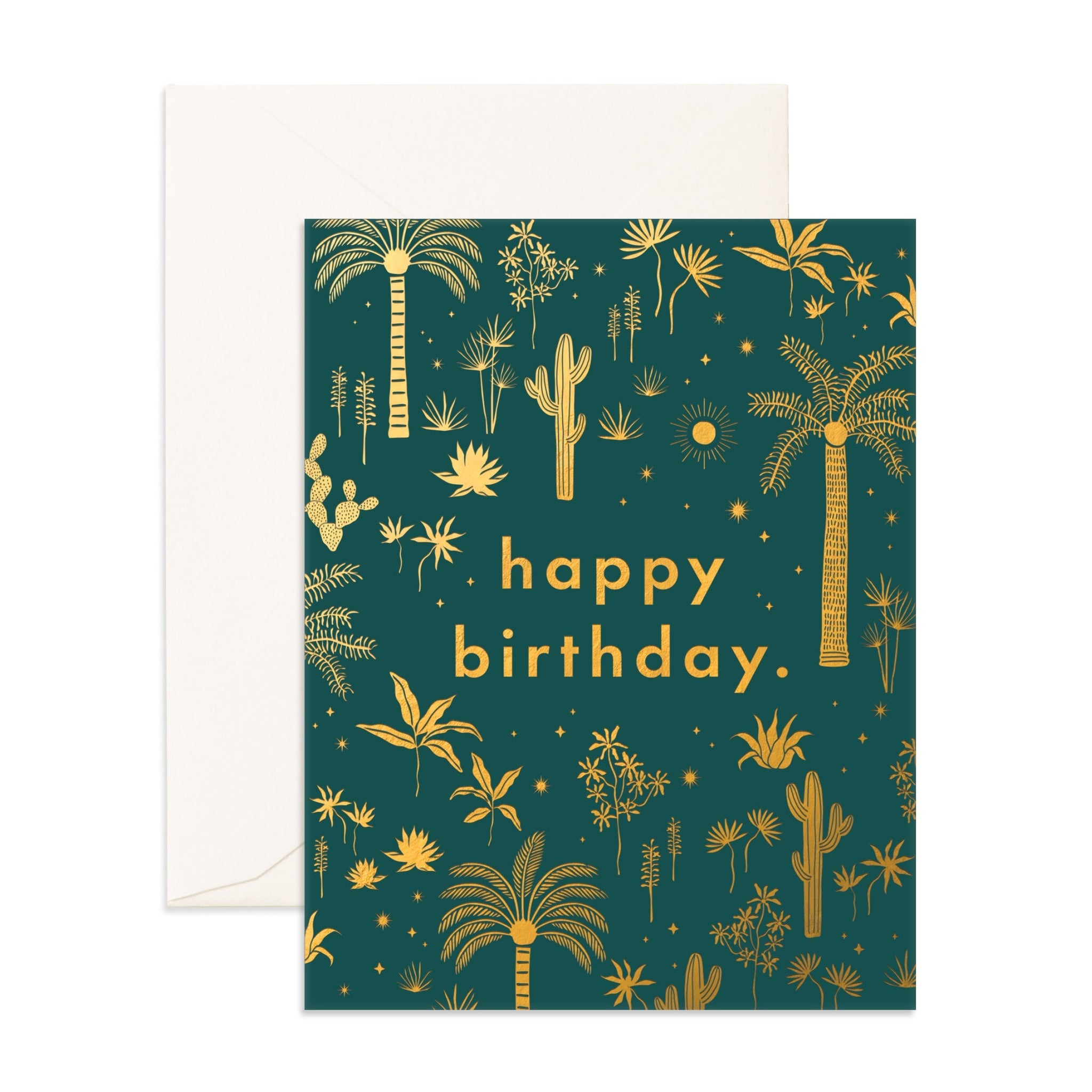 Birthday Desert Palms Jade Card