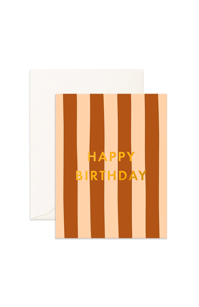 Birthday Rust Stripe Greeting Card