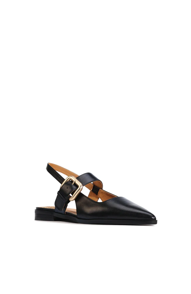 Goldie Slingback Flats - Black