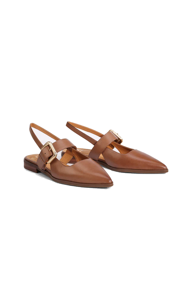 Goldie Slingback Flats- Pecan