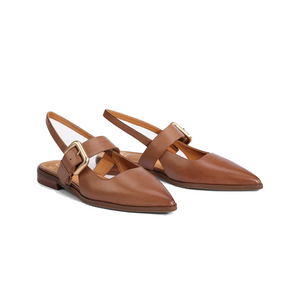 Goldie Slingback Flats- Pecan