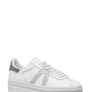 Island Platofrm Sneaker - White Silver Leopard