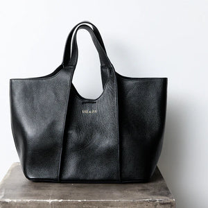 James Leather Tote - Black