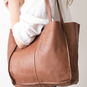Baby Unlined Tote - Cognac