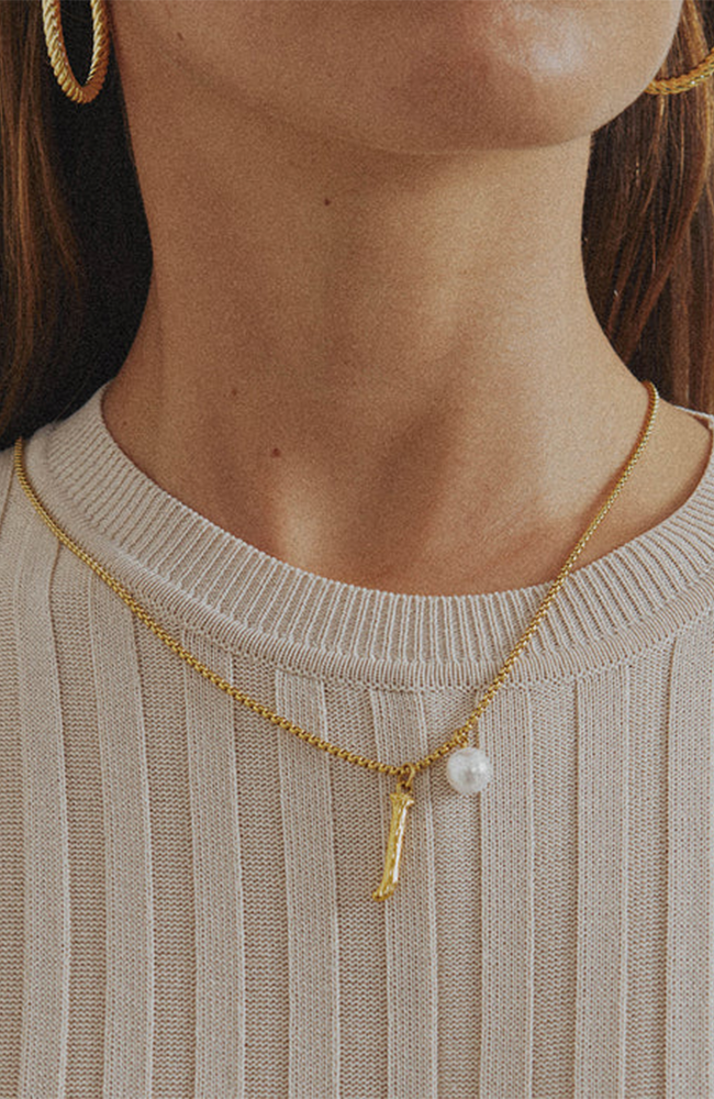 Pearl Letter J Necklace