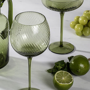 Katrina Gin Glass - Olive Green