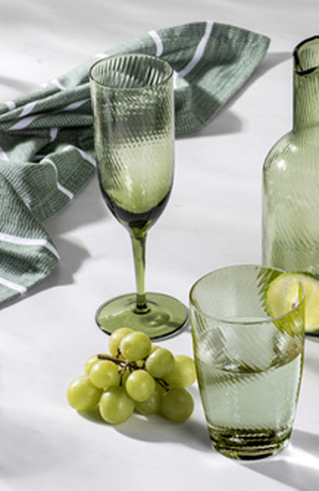 Katrina Champagne Flute - Olive Green