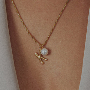 Pearl Letter K Necklace