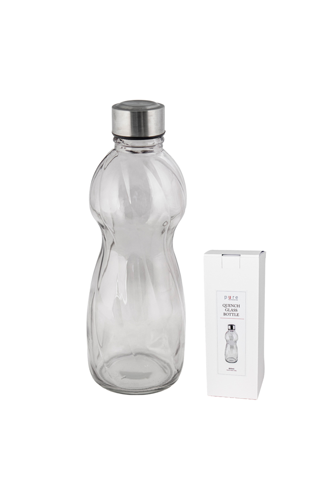 Quench Glass Water Bottle - Grey