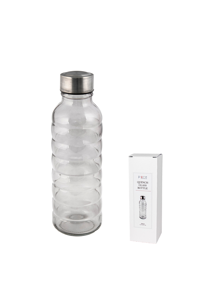 Quench Glass Water Bottle - Grey Sml