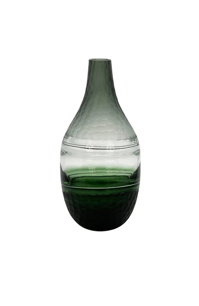 Criole Glass Vase Tall - Grey/Green Ombre