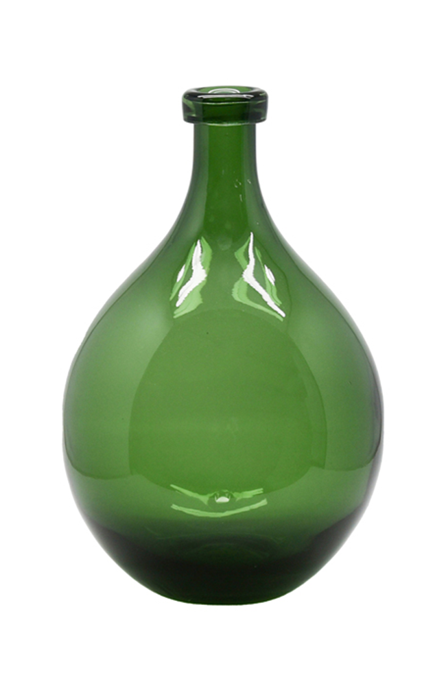 Fritz Glass Green Bottle Vase Small