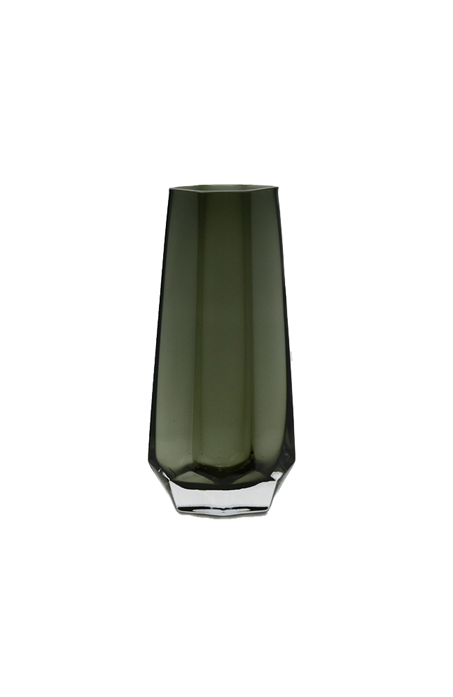 Penny Glass Diamond Cut Vase - Small