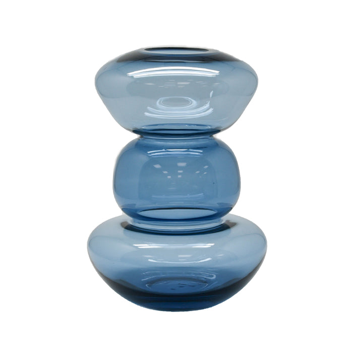 Quist Glass Double Waist Blue Vase - Medium