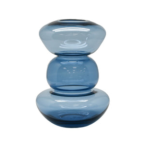 Quist Glass Double Waist Blue Vase - Medium