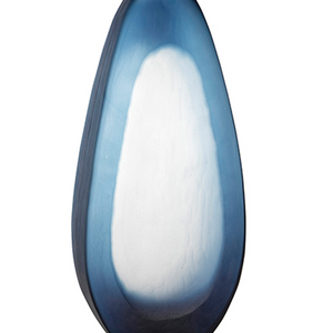 Vass Glass Blue/White Teardrop Vase Tall