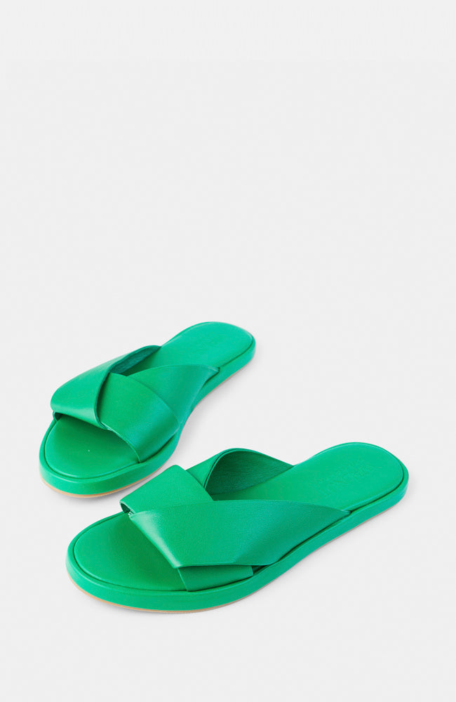 Lauren Leather Slide - Emerald