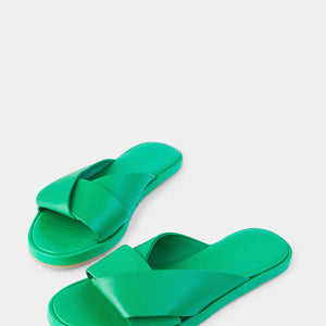 Lauren Leather Slide - Emerald