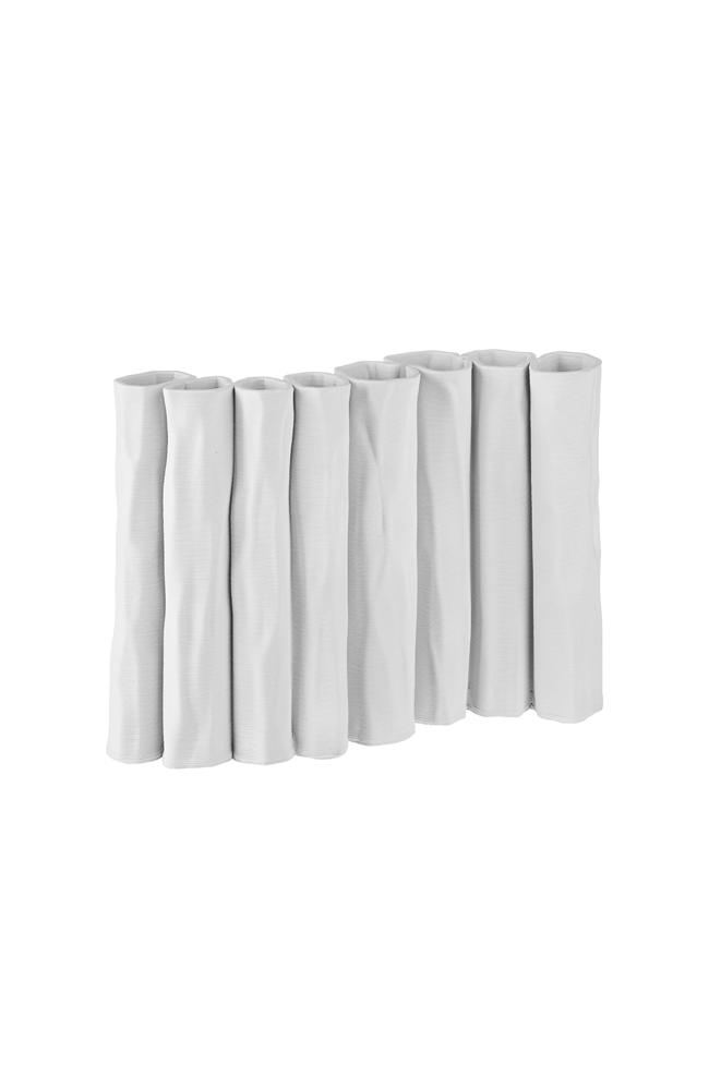 Kelso Ceramic White Tube Vase Wide