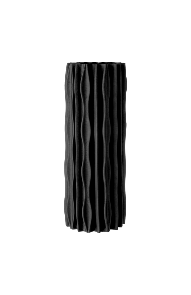 Iluka Ceramic Black Rib Vase Lge