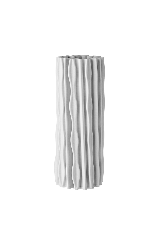 Iluka Ceramic White Rib Vase Sml