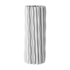 Iluka Ceramic White Rib Vase Sml