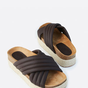 Lizzie Espadrille Slide - Coco