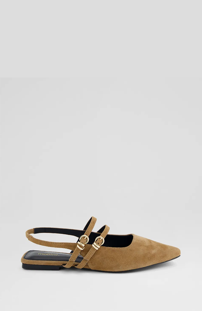 Mandeur Coffee Suede Flat Shoes