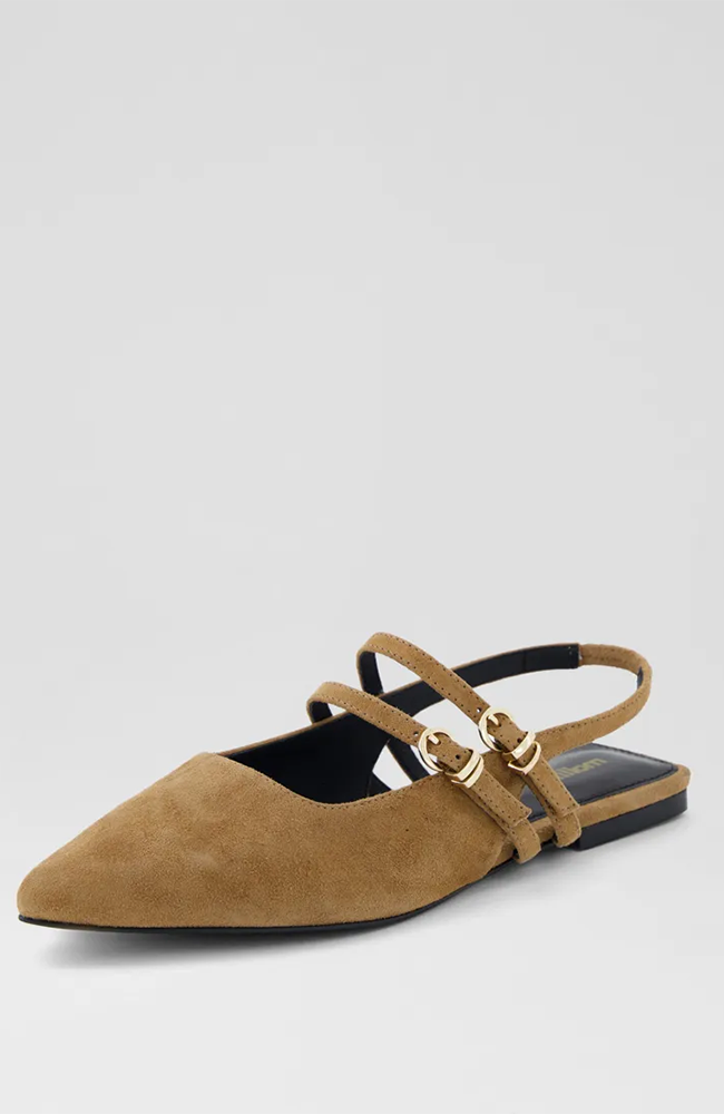 Mandeur Coffee Suede Flat Shoes