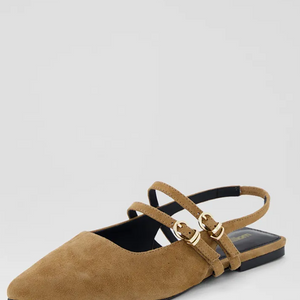 Mandeur Coffee Suede Flat Shoes