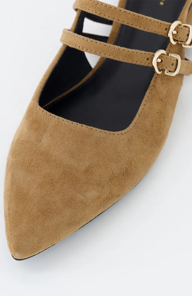 Mandeur Coffee Suede Flat Shoes