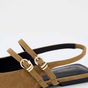 Mandeur Coffee Suede Flat Shoes