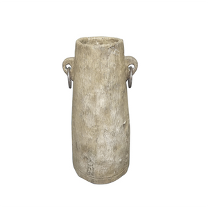 Plaster Grain Handled Planter - Large