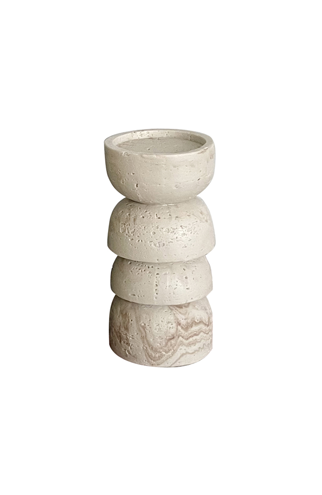 Travertine Resin Pillar Holder - Small