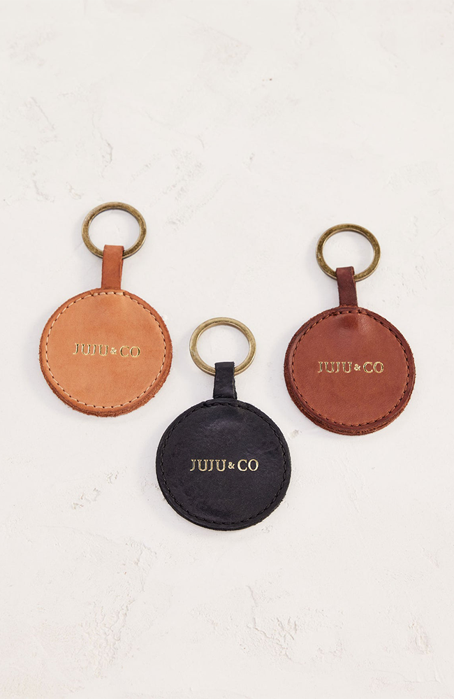 Orb Leather Keyring - Tan