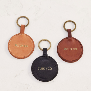 Orb Leather Keyring - Tan