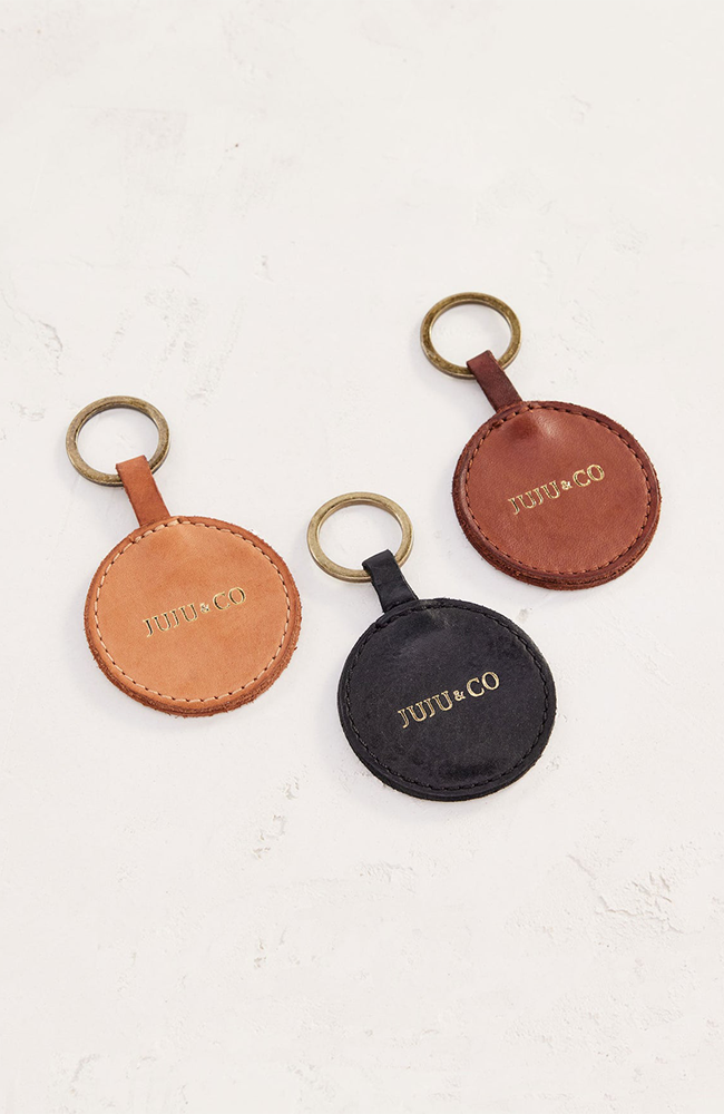 Orb Leather Keyring - Tan