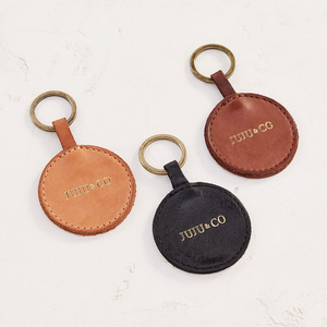 Orb Leather Keyring - Tan