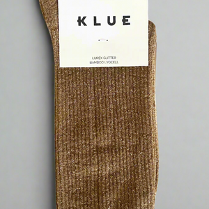 Glitter Lurex Socks - Caramel